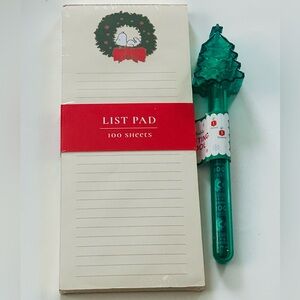 NEW! Graphique Peanuts Holiday Notepad Featuring Snoopy & Festive Pencil Set-NWT